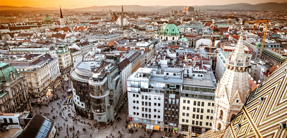 bird's eye view of Vienna, Austria